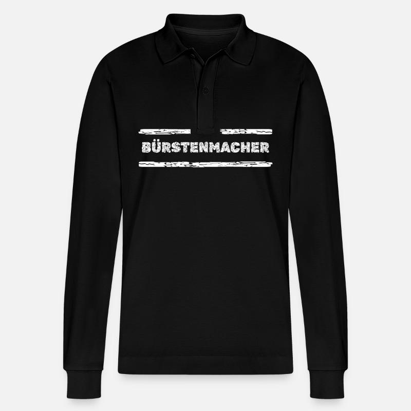 Beruf Bürstenmacher - Stanley/Stella Unisex Bio-Langarm-Poloshirt Prepster - Schwarz