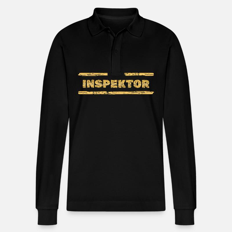 Inspektor als Beruf - Stanley/Stella Unisex Bio-Langarm-Poloshirt Prepster - Schwarz