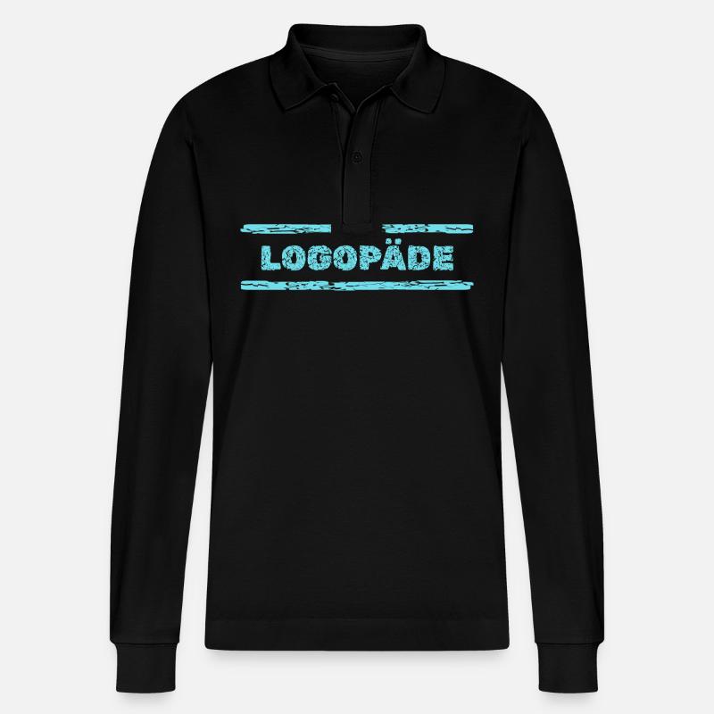 Logopaede - Stanley/Stella Unisex Bio-Langarm-Poloshirt Prepster - Schwarz