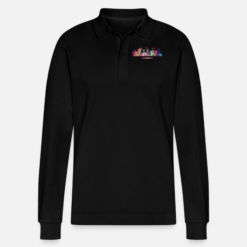 Phoenicians Skyline Phoenix - Stanley/Stella Unisex Bio-Langarm-Poloshirt Prepster - Schwarz