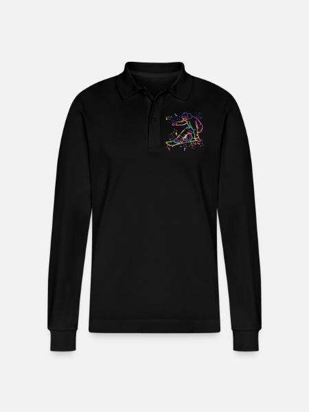 Snowboarder Snowboarding Snowboard - Stanley/Stella Organic Unisex Long-Sleeved Polo Shirt Prepster - black