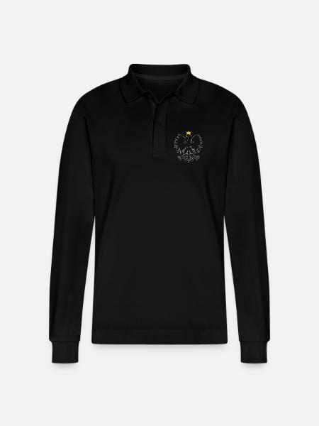 Poland Polska Polish coat of arms Patriotism eagle - Stanley/Stella Organic Unisex Long-Sleeved Polo Shirt Prepster - black