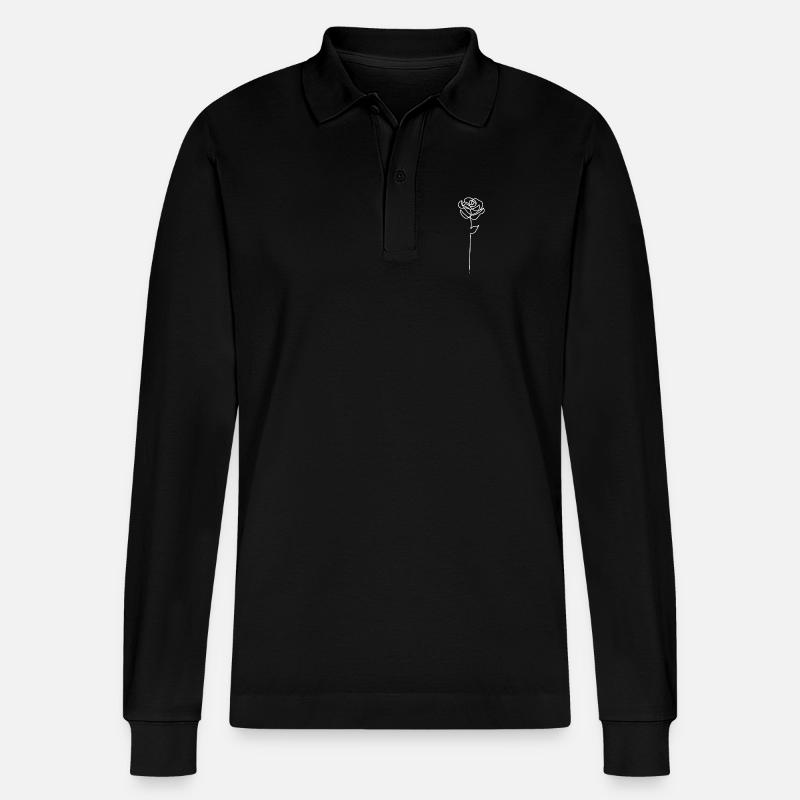 Rose Blume style trendy - Stanley/Stella Unisex Bio-Langarm-Poloshirt Prepster - Schwarz
