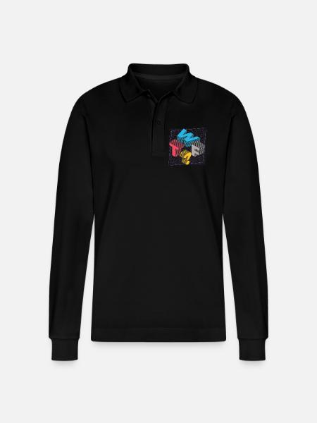 What THE FUCK WTF - Stanley/Stella Organic Unisex Long-Sleeved Polo Shirt Prepster - black