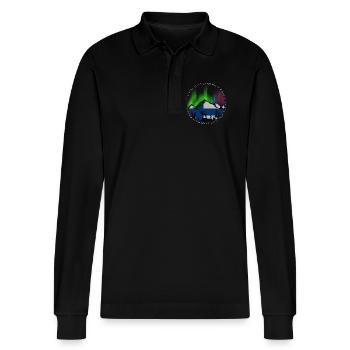 Northern Lights Experience Design - Stanley/Stella Organic Unisex Long-Sleeved Polo Shirt Prepster - black - Front - Anna (173cm) & Nico (186cm)