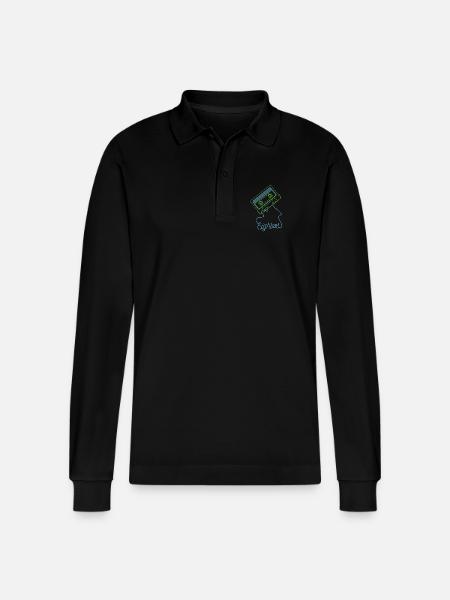 Eighties Cassette Tape 80s Retro - Stanley/Stella Organic Unisex Long-Sleeved Polo Shirt Prepster - black