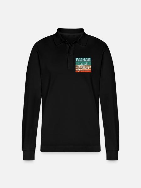 Fachabitur Fachabi Schulabschluss Geschenk - Stanley/Stella Unisex Bio-Langarm-Poloshirt Prepster - Schwarz