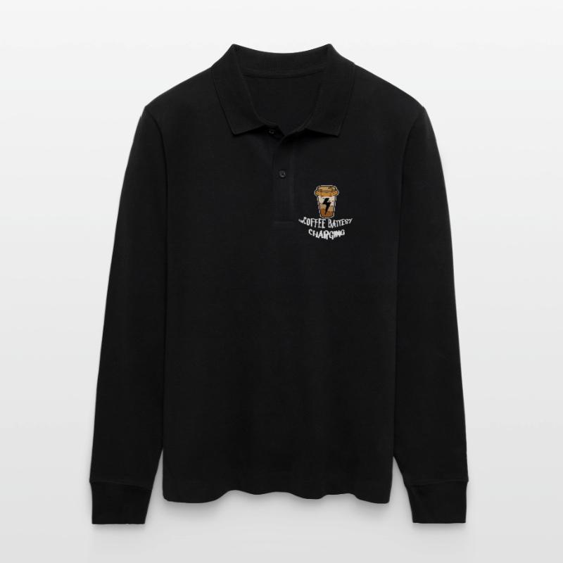 Coffee Drinking Statement Coffee Lovers Breakfast Stanley/Stella Organic Unisex Long-Sleeved Polo Shirt Prepster