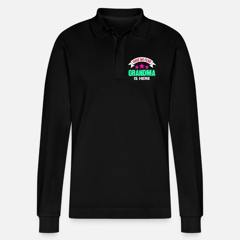 Lieblingsoma Oma Großmutter Pensionistin Statement - Stanley/Stella Unisex Bio-Langarm-Poloshirt Prepster - Schwarz