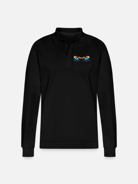 Icelandic Horses Horses Gallop Horse love Horse fan - Stanley/Stella Organic Unisex Long-Sleeved Polo Shirt Prepster - black