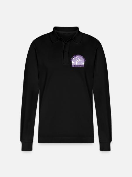 Echte Mädchen machen Akrobatik! Geschenk - Stanley/Stella Unisex Bio-Langarm-Poloshirt Prepster - Schwarz