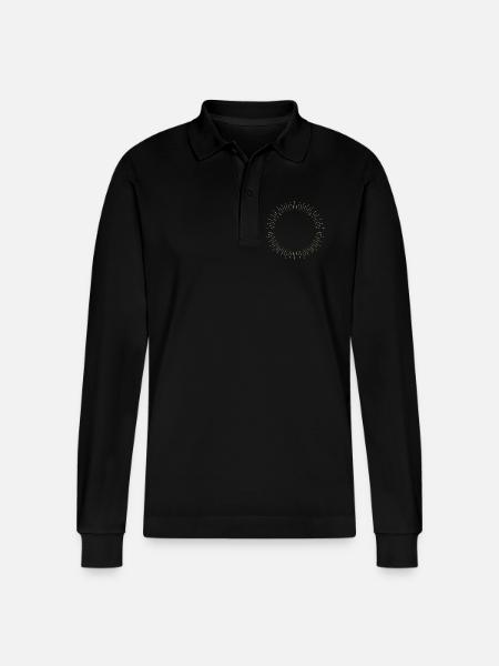 Golden Sun Ring Ray Frame - Stanley/Stella Organic Unisex Long-Sleeved Polo Shirt Prepster - black
