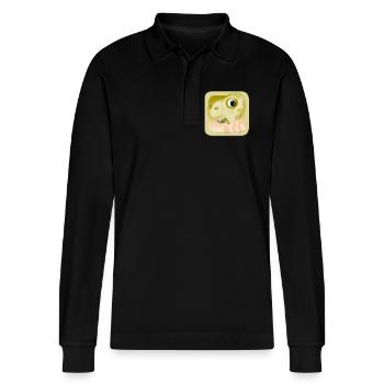 Dinosaurier Fieber Halsschmerzen WINTER ERKÄLTUNG - Stanley/Stella Unisex Bio-Langarm-Poloshirt Prepster - Schwarz - Vorne - Anna (173cm) & Nico (186cm)