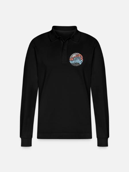 Hello Sunshine! Summer, sun, holidays - Stanley/Stella Organic Unisex Long-Sleeved Polo Shirt Prepster - black
