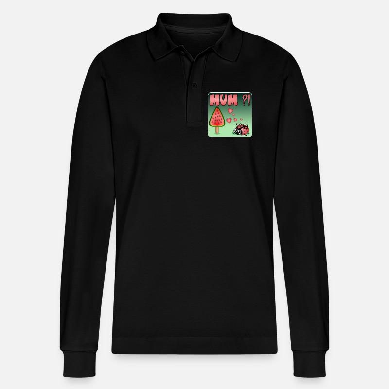 Wassermelone BUG - Stanley/Stella Unisex Bio-Langarm-Poloshirt Prepster - Schwarz