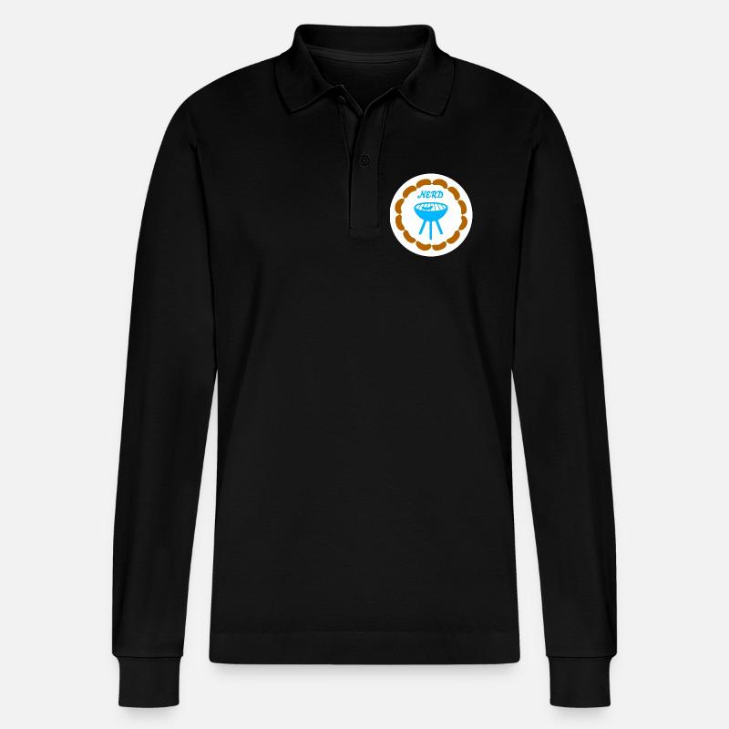 Wurstkette Grillen Nerd Camping Bratwurst Grill - Stanley/Stella Unisex Bio-Langarm-Poloshirt Prepster - Schwarz