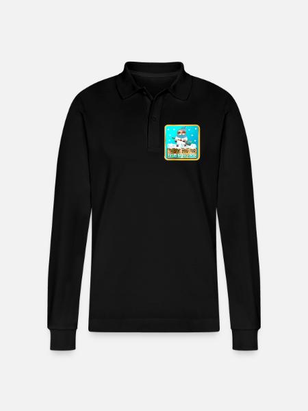 SCHNEE SCHAUFELN - DANKE FAULTIER - Stanley/Stella Unisex Bio-Langarm-Poloshirt Prepster - Schwarz