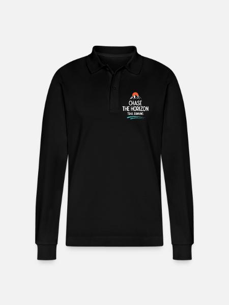 Trailrunning - Jagd auf den Horizont - Stanley/Stella Unisex Bio-Langarm-Poloshirt Prepster - Schwarz
