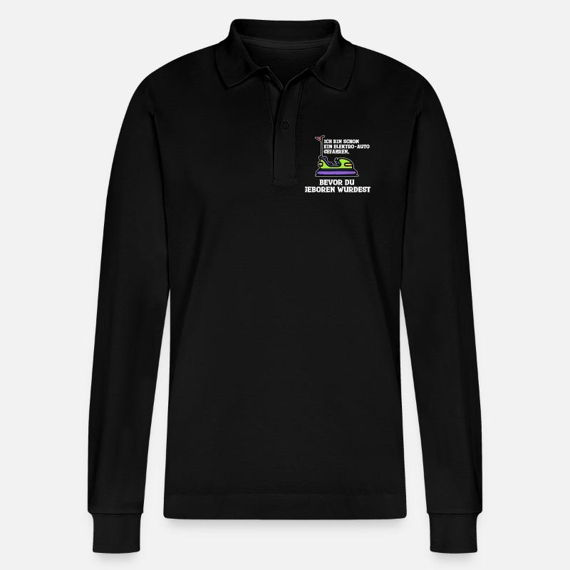 Energiespeicher Tanken Statement E-auto Energie - Stanley/Stella Unisex Bio-Langarm-Poloshirt Prepster - Schwarz
