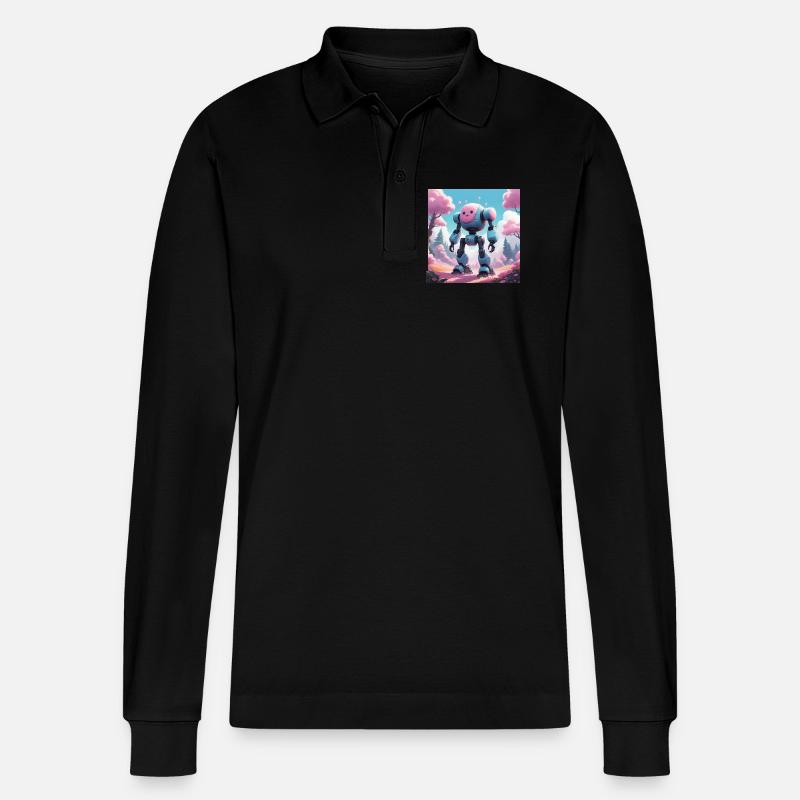 Robot - Stanley/Stella Unisex Bio-Langarm-Poloshirt Prepster - Schwarz