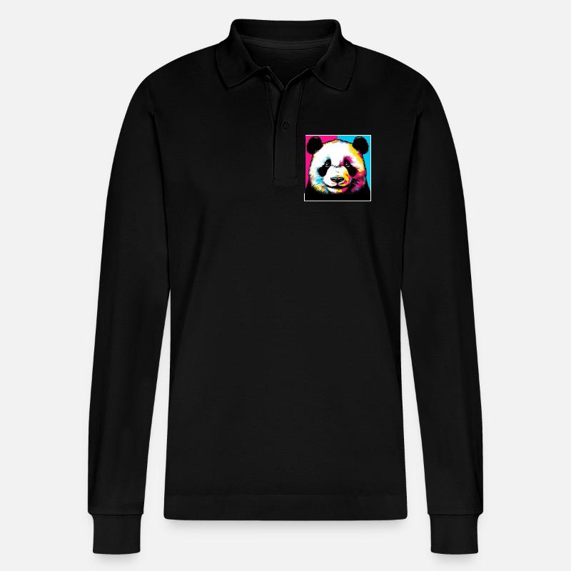 Panda - Polo à manches longues bio PREPSTER Stanley/Stella Unisexe - noir