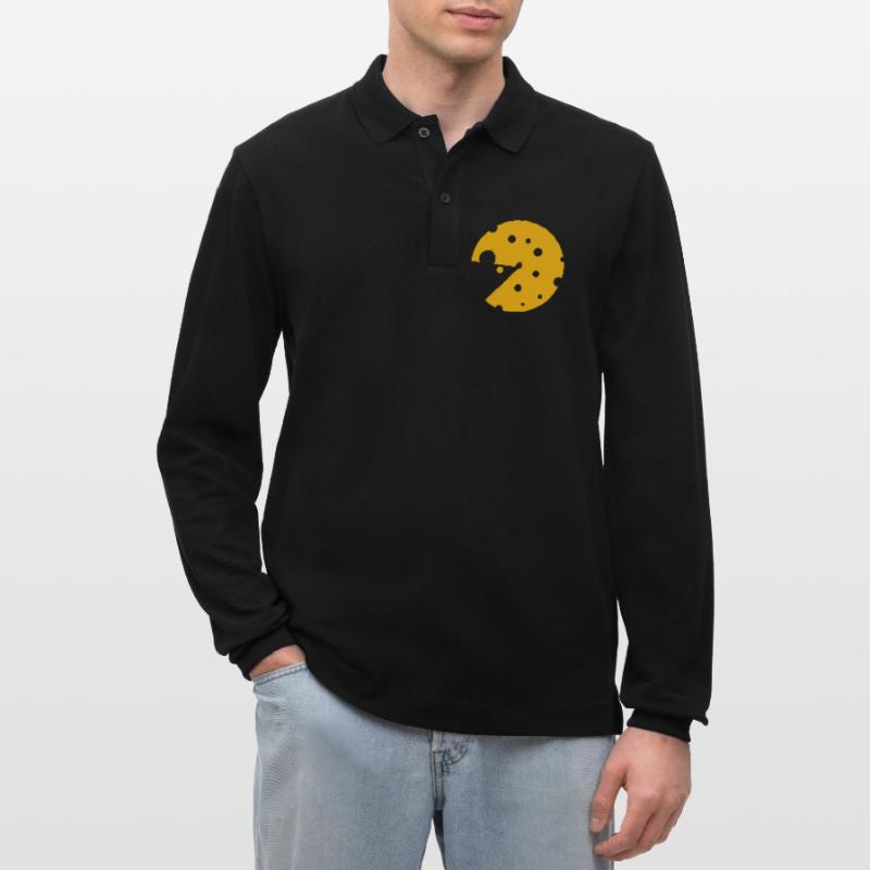 Käse oder eine Maus in dieser lustigen optischen Täuschung Stanley/Stella Unisex Bio-Langarm-Poloshirt Prepster