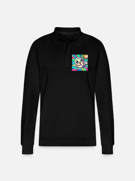 Bunte robbe - Stanley/Stella Unisex Bio-Langarm-Poloshirt Prepster - Schwarz