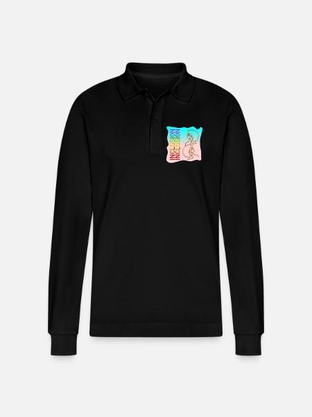 INCLUSION DIVERSITY LINE ART - Stanley/Stella Organic Unisex Long-Sleeved Polo Shirt Prepster - black