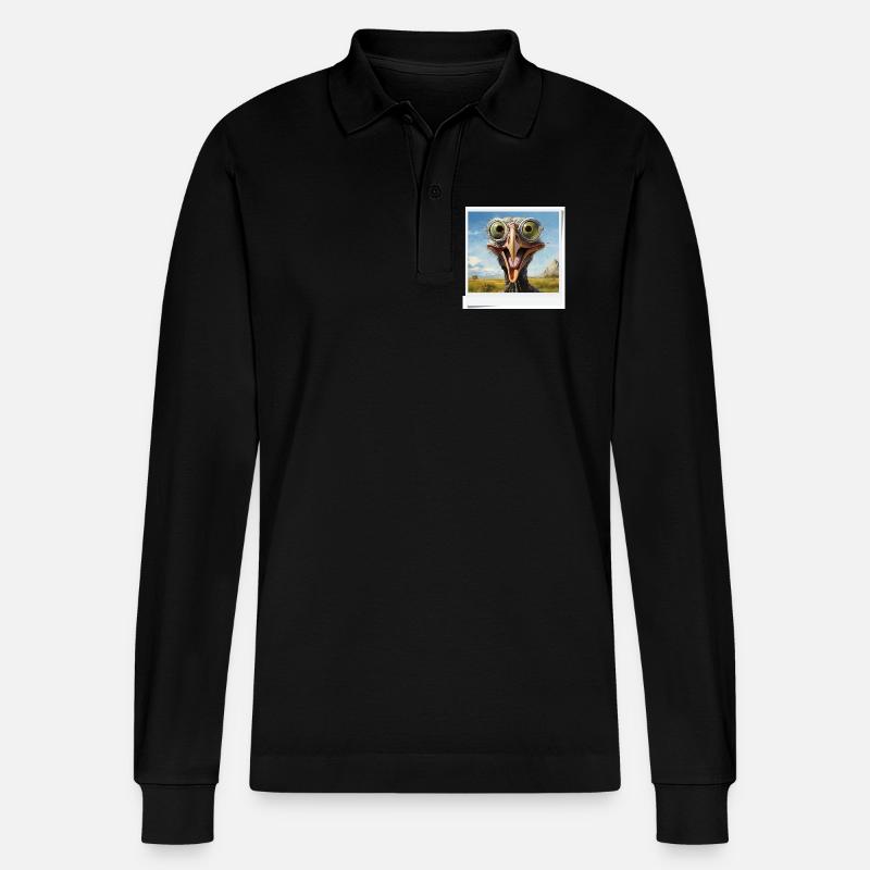 Exzentrischer Vogel mit Brillengläsern - Stanley/Stella Unisex Bio-Langarm-Poloshirt Prepster - Schwarz