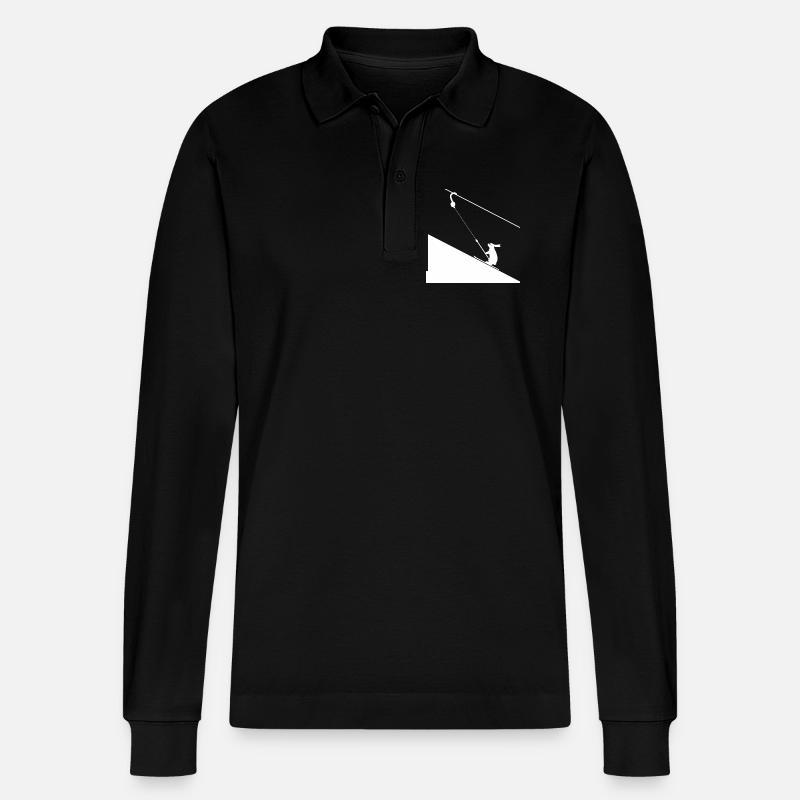 Haseklettern am Seil - Stanley/Stella Unisex Bio-Langarm-Poloshirt Prepster - Schwarz