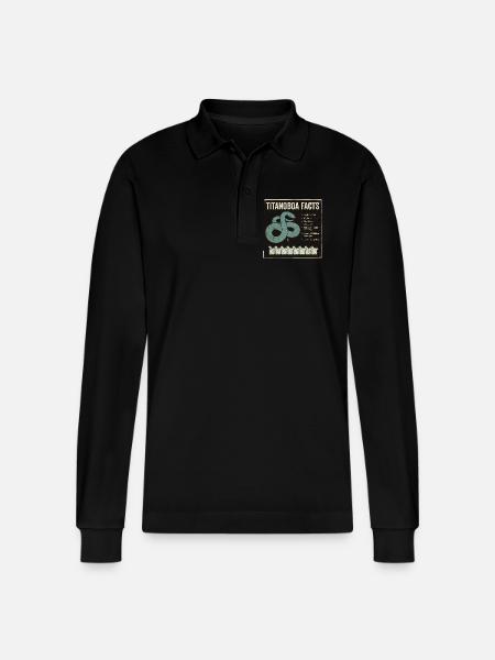 Titanoboa Facts Largest Snake of Prehistoric Times - Stanley/Stella Organic Unisex Long-Sleeved Polo Shirt Prepster - black