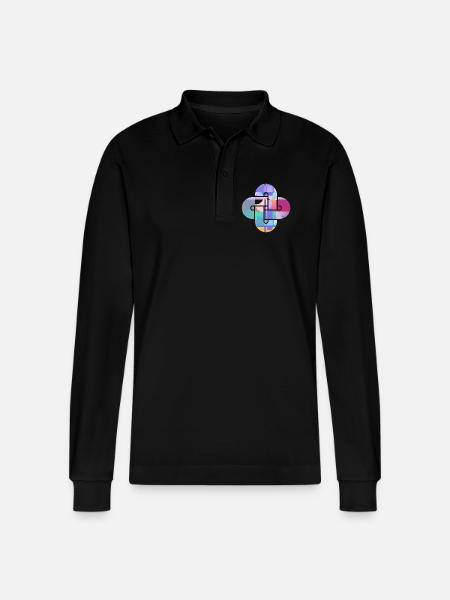 Mosaic Cloud Cross - Stanley/Stella Organic Unisex Long-Sleeved Polo Shirt Prepster - black