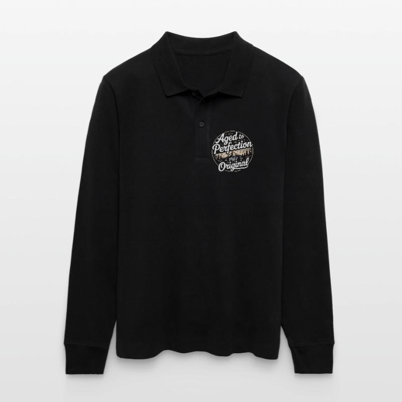 Vintage 1987 Born Retro Original 1987 Stanley/Stella Organic Unisex Long-Sleeved Polo Shirt Prepster