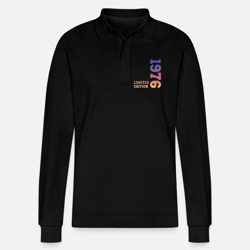 Annata 1976 - Polo a manica lunga ecologica unisex Prepster di Stanley/Stella - nero