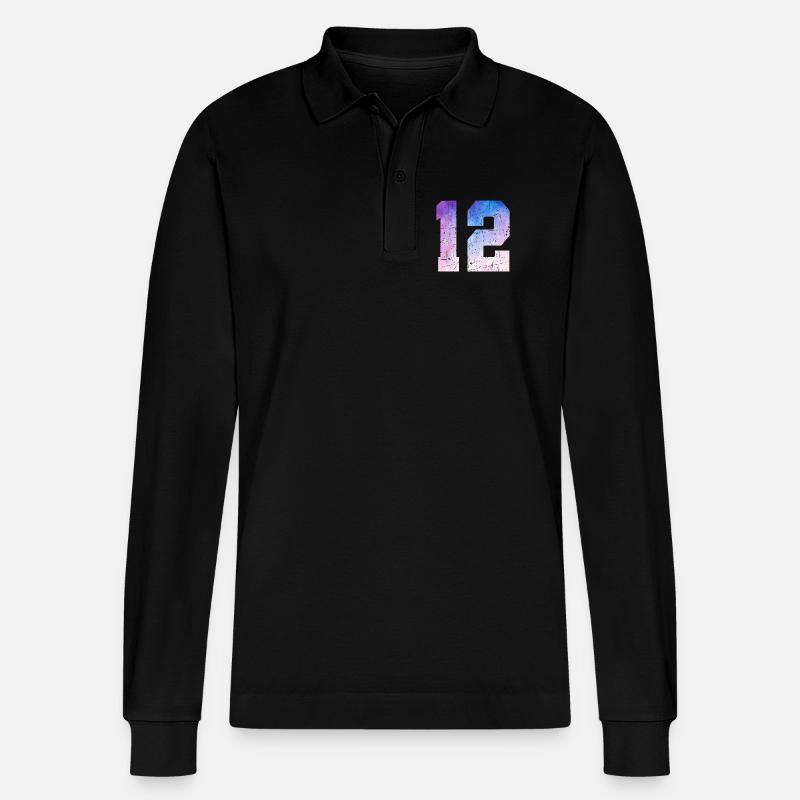 Ausgabe 12 – 12. Jubiläumsgeschenk - Stanley/Stella Unisex Bio-Langarm-Poloshirt Prepster - Schwarz