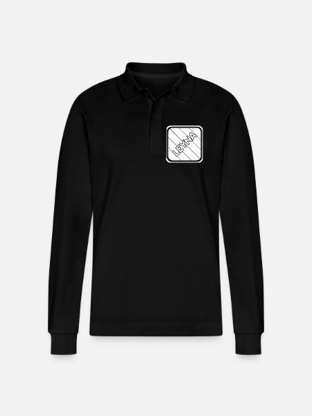 Leyna as a daughter - Stanley/Stella Organic Unisex Long-Sleeved Polo Shirt Prepster - black