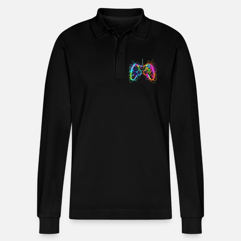Gaming Controller Gamer - Stanley/Stella Unisex Bio-Langarm-Poloshirt Prepster - Schwarz