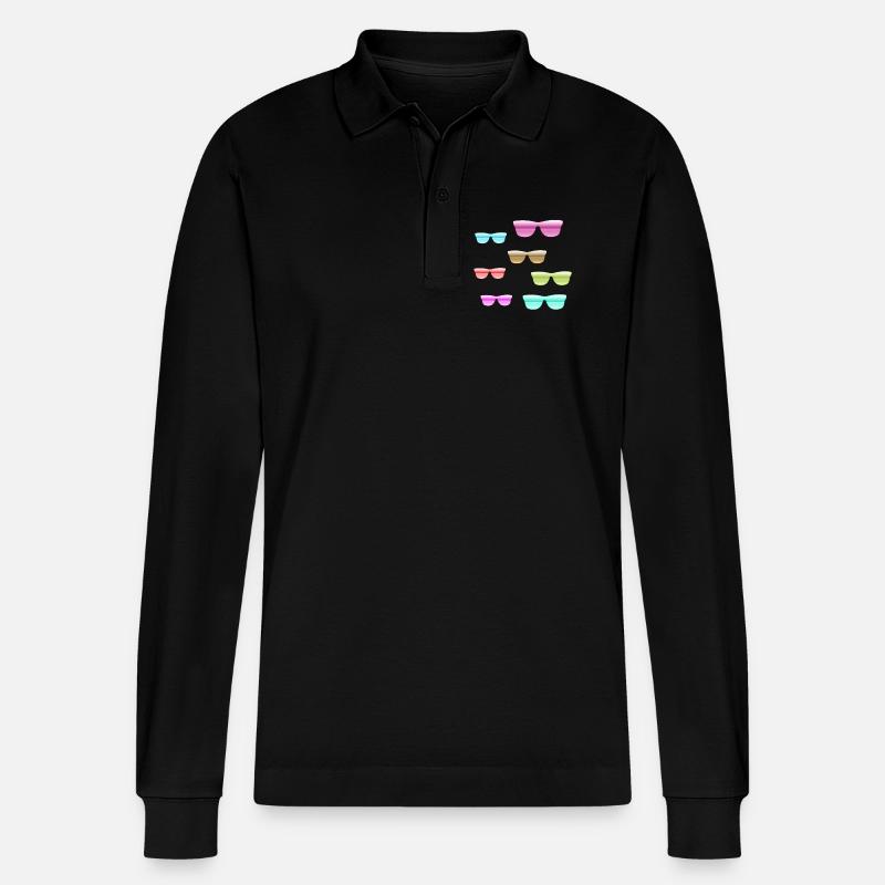 Sonnenrillen - Stanley/Stella Unisex Bio-Langarm-Poloshirt Prepster - Schwarz