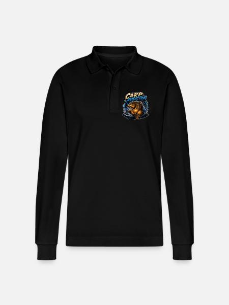 Karpfenfischen Karpfensucht - Stanley/Stella Unisex Bio-Langarm-Poloshirt Prepster - Schwarz