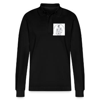 Metallic Warrior: Respect My Sexuality - Stanley/Stella Organic Unisex Long-Sleeved Polo Shirt Prepster - black - Front - Anna (173cm) & Nico (186cm)