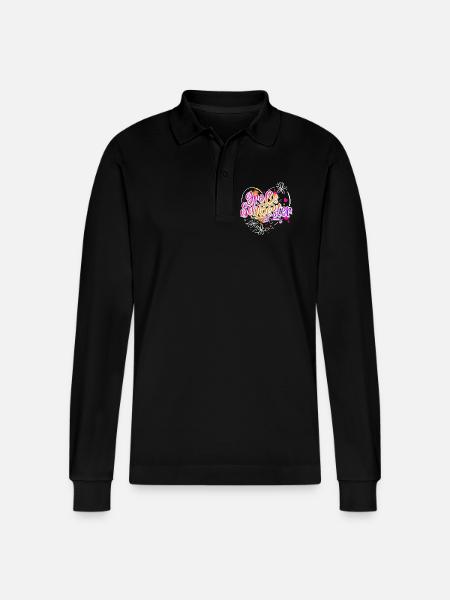 Große Schwester - Stanley/Stella Unisex Bio-Langarm-Poloshirt Prepster - Schwarz