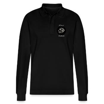Hotrod Lover 2 white - Stanley/Stella Organic Unisex Long-Sleeved Polo Shirt Prepster - black - Front - Anna (173cm) & Nico (186cm)