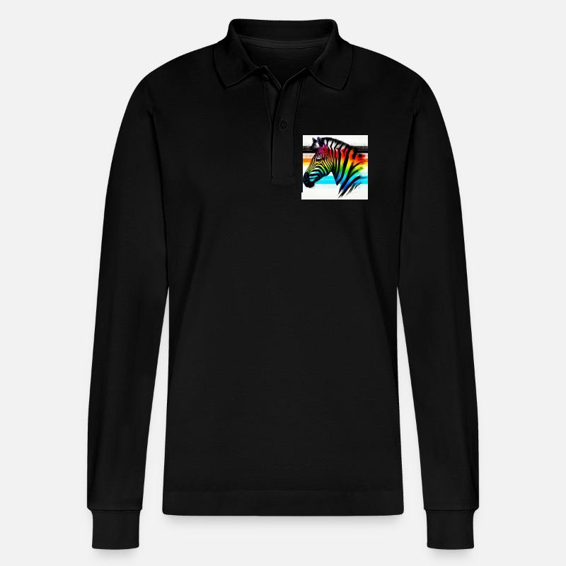 Zebra - Stanley/Stella Unisex Bio-Langarm-Poloshirt Prepster - Schwarz