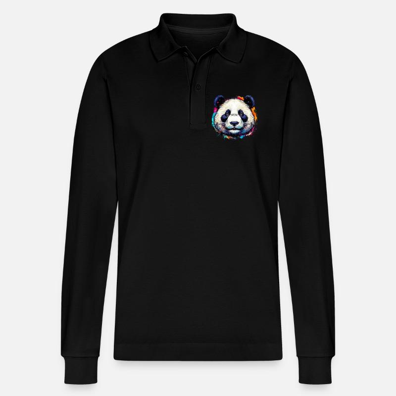Panda - Polo à manches longues bio PREPSTER Stanley/Stella Unisexe - noir