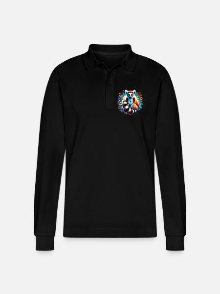 Lemur - Stanley/Stella Organic Unisex Long-Sleeved Polo Shirt Prepster - black