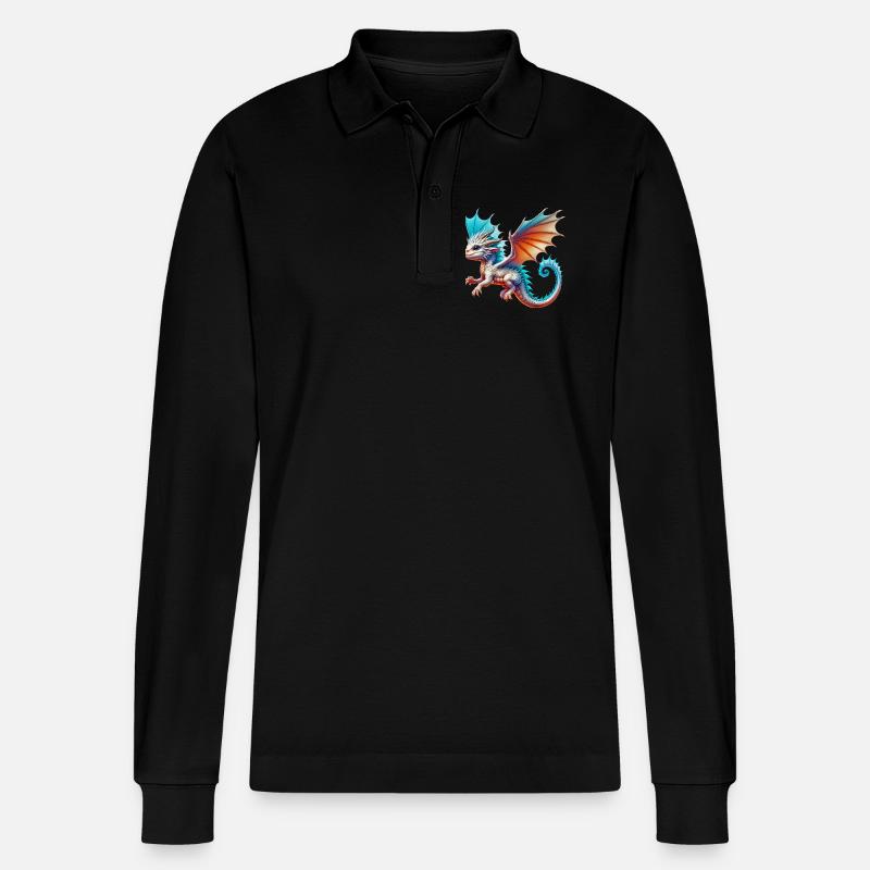 Drache - Stanley/Stella Unisex Bio-Langarm-Poloshirt Prepster - Schwarz