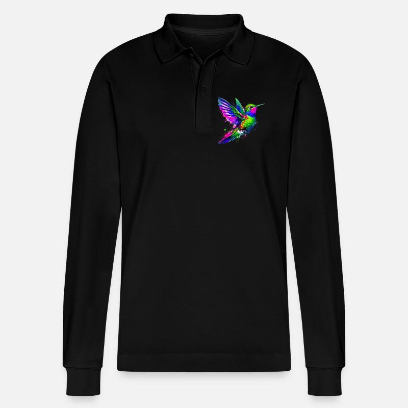 Kolibri - Stanley/Stella Unisex Bio-Langarm-Poloshirt Prepster - Schwarz