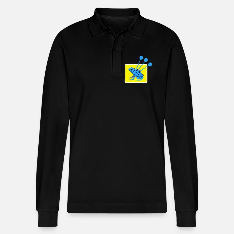 Lustiges DARTS und PFEILGIFTFROSCH Design - Stanley/Stella Unisex Bio-Langarm-Poloshirt Prepster - Schwarz