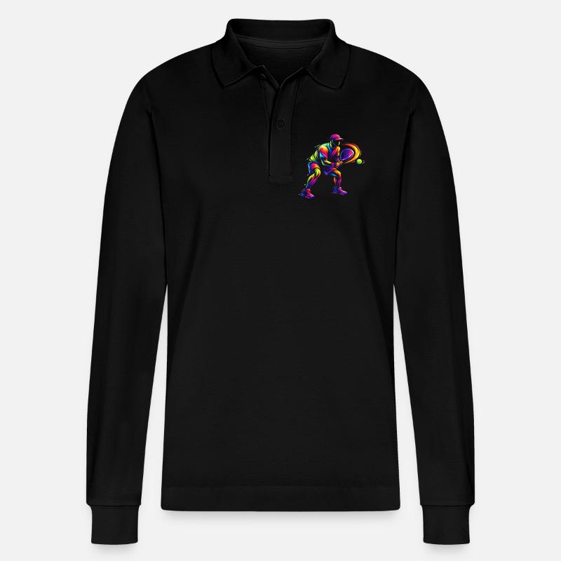 Padelspieler Geschenk Kinder Junge Leidenschaft - Stanley/Stella Unisex Bio-Langarm-Poloshirt Prepster - Schwarz