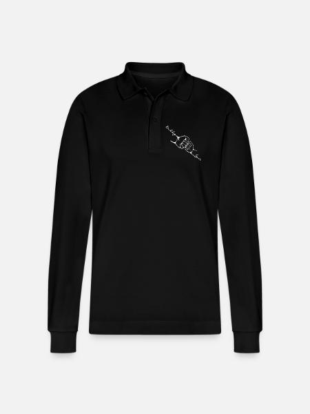 Vater-Kind-Matching-Punsch fist bump - Stanley/Stella Unisex Bio-Langarm-Poloshirt Prepster - Schwarz